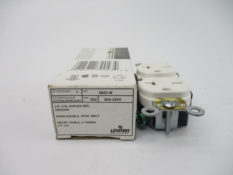 LEVITON 5822-W 250V 20A (PKG OF 10) NSMP