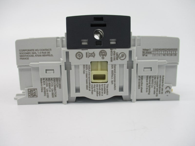 SOCOMEC 22013003 690V 21A NSMP
