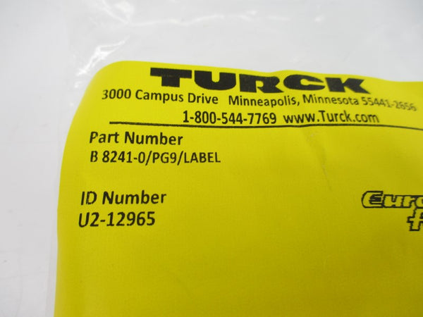 TURCK B8241-0/PG9/LABEL U2-12965 NSMP