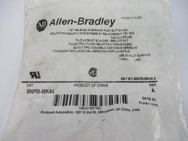 ALLEN BRADLEY 800FM-MK44 SER. A NSMP