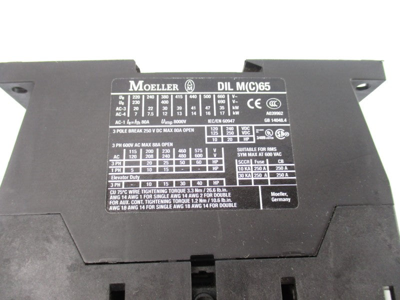KLOCKNER MOELLER DILM(C)65 230/240V 80A NSNP