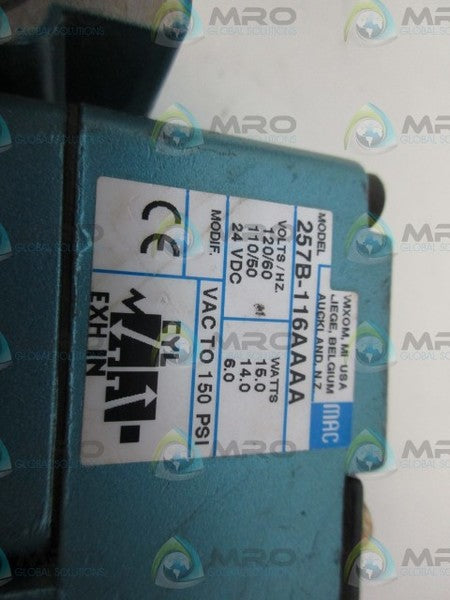 MAC 257B-116AAAA SOLENOID VALVE *USED*