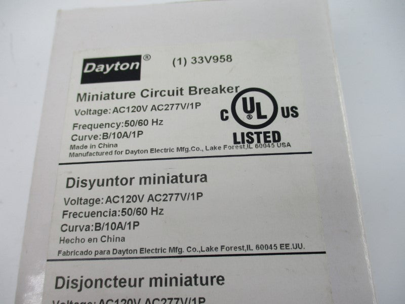 DAYTON 33V958 120/277VAC 10A NSMP