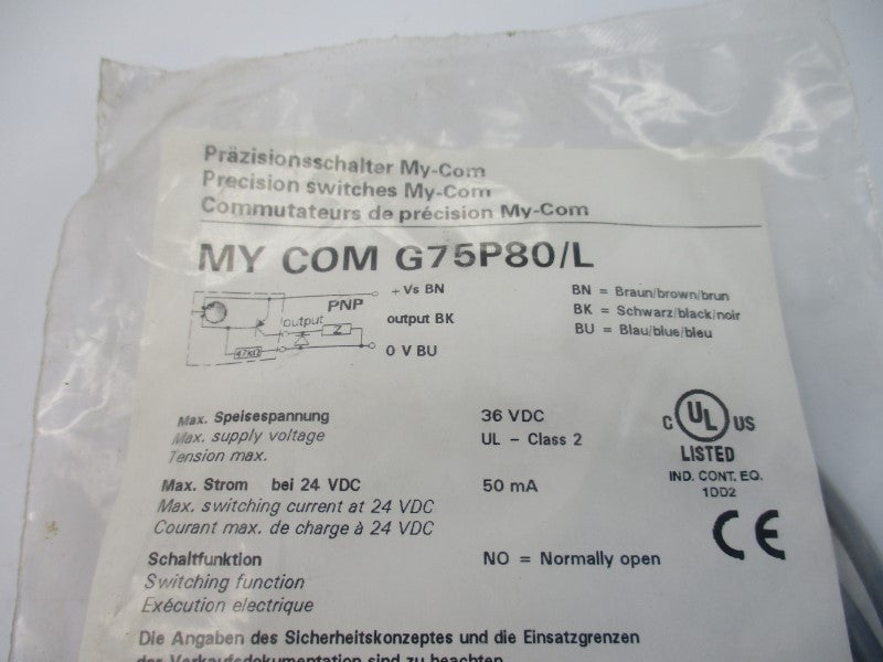 BAUMER ELECTRIC MYCOMG75P80/L 36VDC NSMP