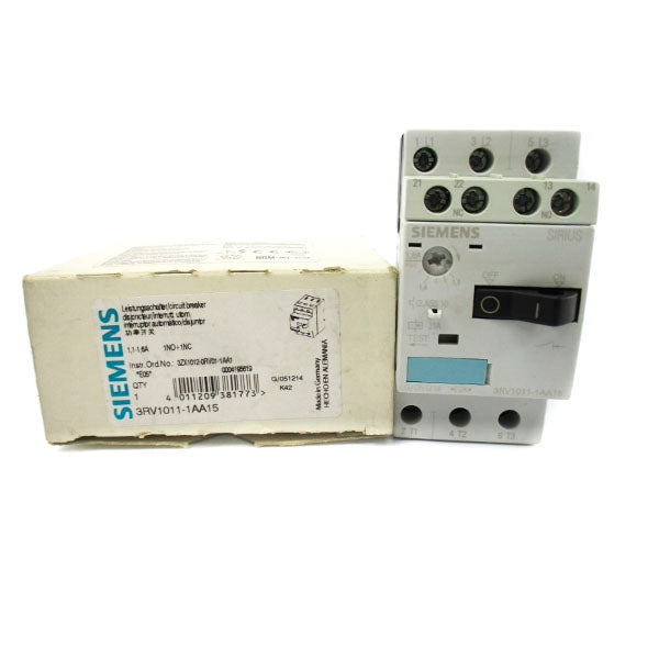 SIEMENS 3RV1011-1AA15 600V 1.1-1.6A NSMP