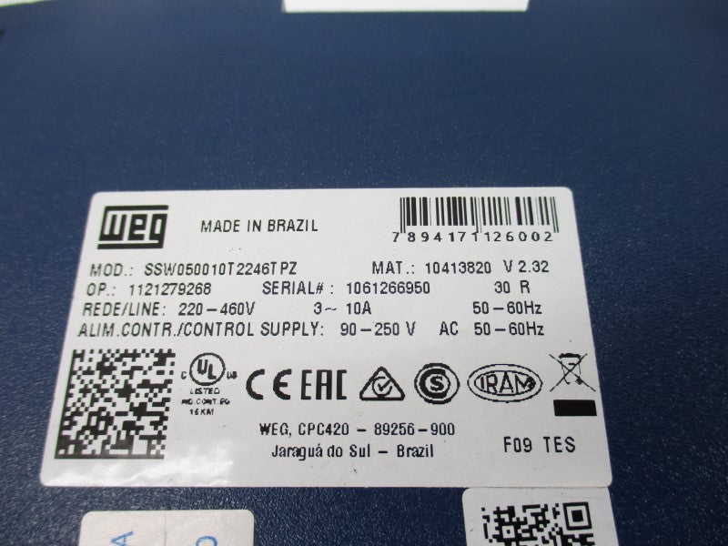 WEG SSW050010T2246TPZ 220-460V 3-10A NSNP