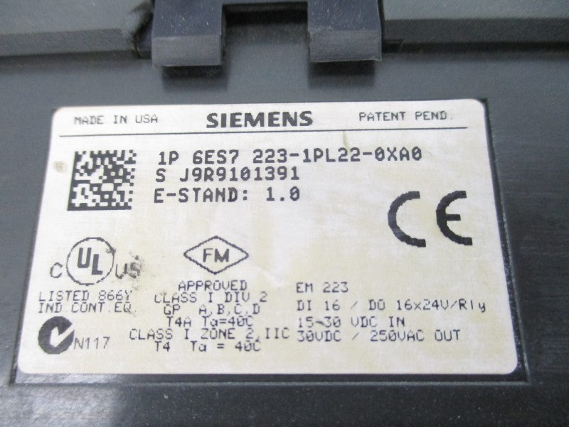 SIEMENS 6ES7223-1PL22-0XA0 15-30VDC UNMP