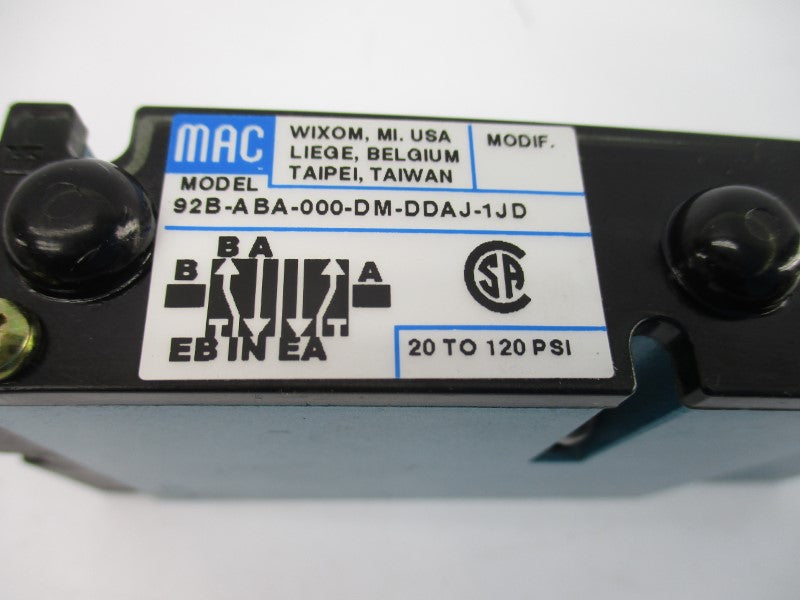 MAC 92B-ABA-000-DM-DDAJ-1JD 24VDC 20-120PSI (AS PICTURED) NSNP