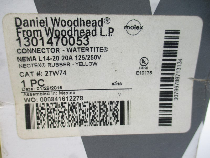 DANIEL WOODHEAD 27W74 1301470053 125/250V 20A NSMP