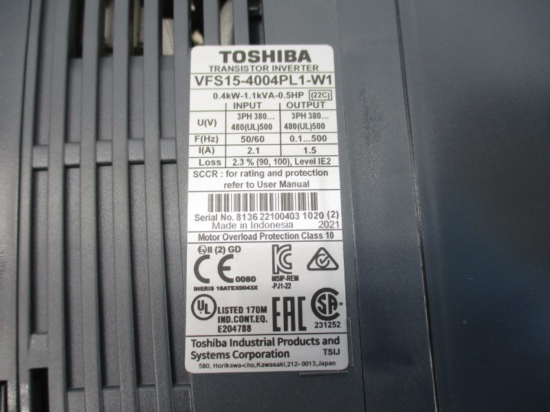 TOSHIBA VFS15-4004PL1-W1 480/500V 2.1A NSNP
