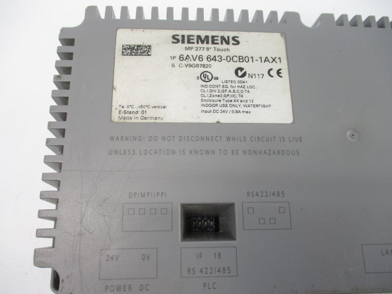 SIEMENS 6AV6643-0CB01-1AX1 24VDC NSNP