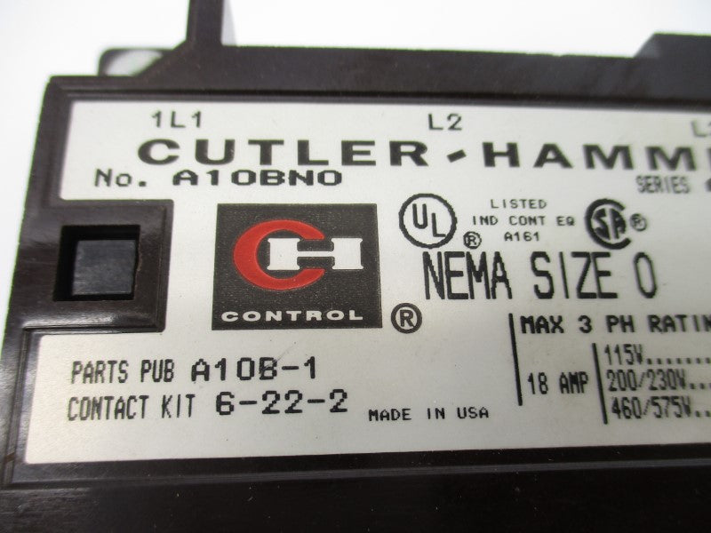 CUTLER HAMMER A10BN0 SER. A1 110/120V 18A NSNP