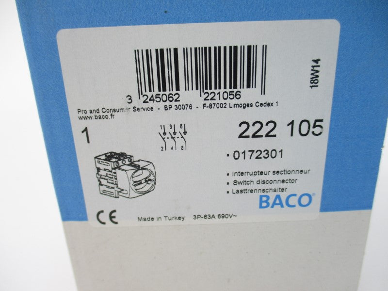 BACO 0172301 222105 690V 63A NSMP