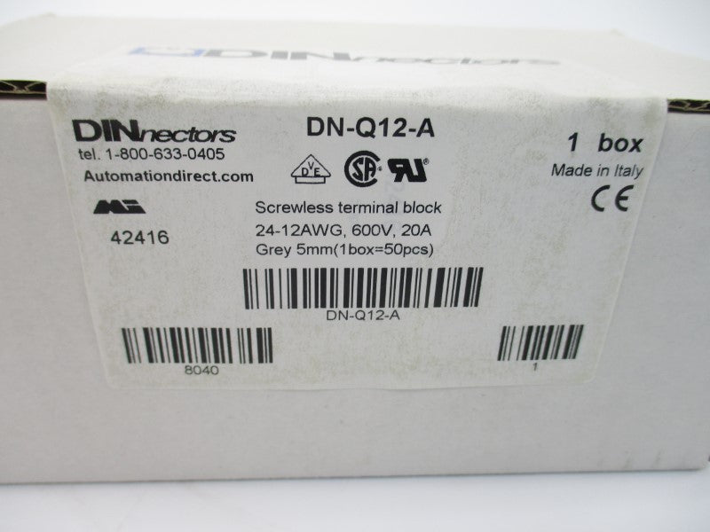 DINNECTORS DN-Q12-A 600V 20A (PKG OF 50) NSFS
