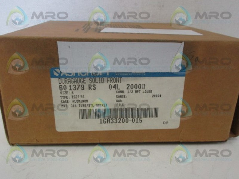 ASHCROFT 601379RS04L DURAGAUGE SOLID FRONT *NEW IN BOX