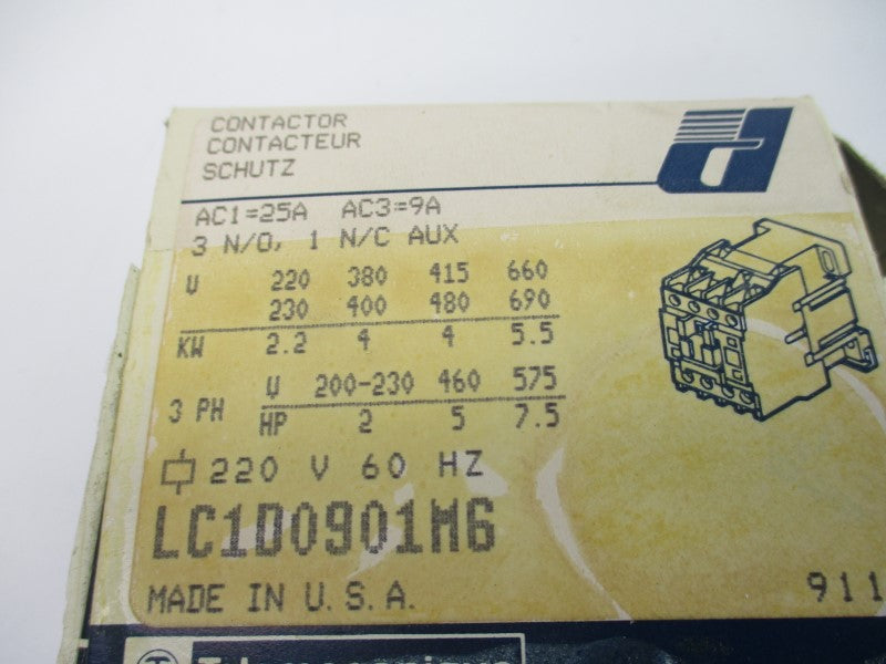 TELEMECANIQUE LC1D0901M6 220V 25A NSMP