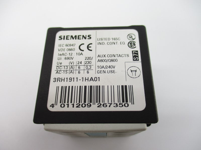 SIEMENS 3RH1911-1HA01 690V 10A NSNP