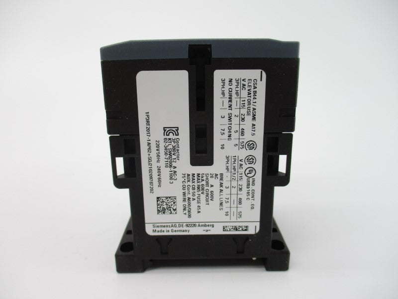 SIEMENS 3RT2017-1AP62 220/240V 20A NSMP