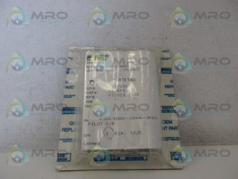 DRESSER 435100-004-999 (PK OF 3) PILOT SUB *NEW IN ORIGINAL PACKAGE*