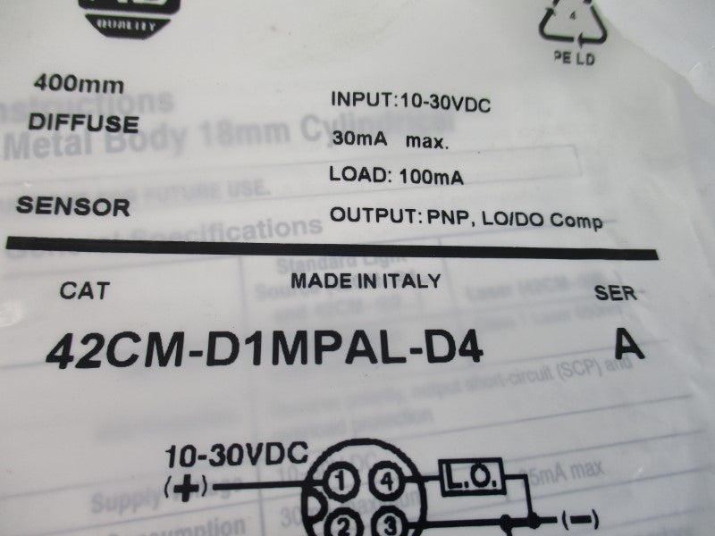 ALLEN BRADLEY 42CM-D1MPAL-D4 SER. A 10-30VDC NSMP