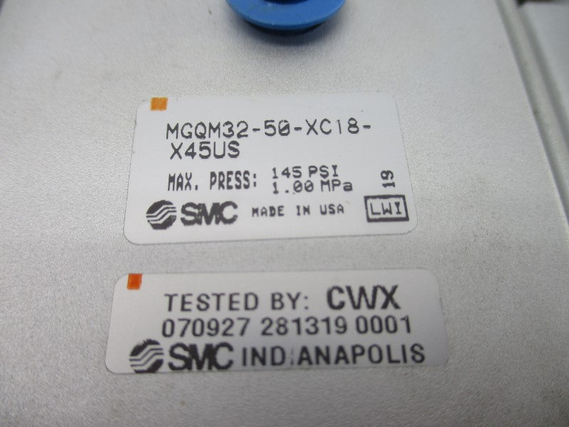 SMC MGQM32-50-XC18-X45US 145PSI NSNP