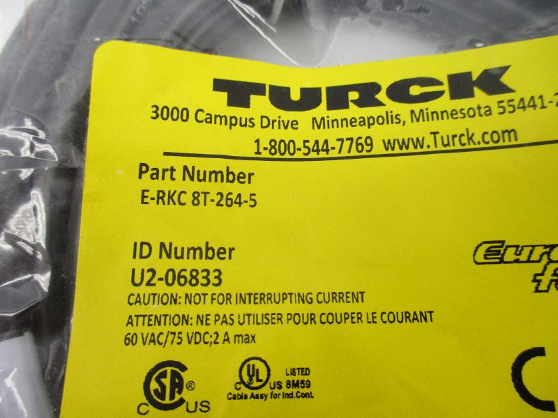 TURCK E-RKC8T-264-5 U2-06833 60VAC 2A  NSMP