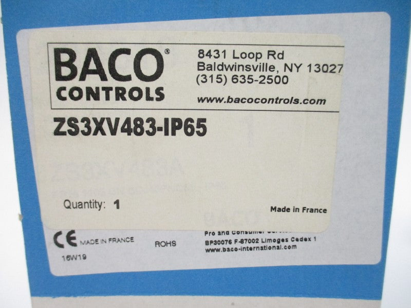 BACO CONTROLS ZS3XV483-IP65 NSMP