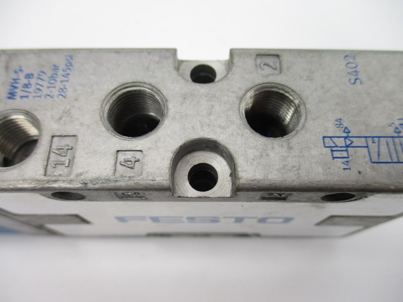 FESTO MVH-5-1/8-B 19779 20.4-26.4VDC 28-145PSI UNMP