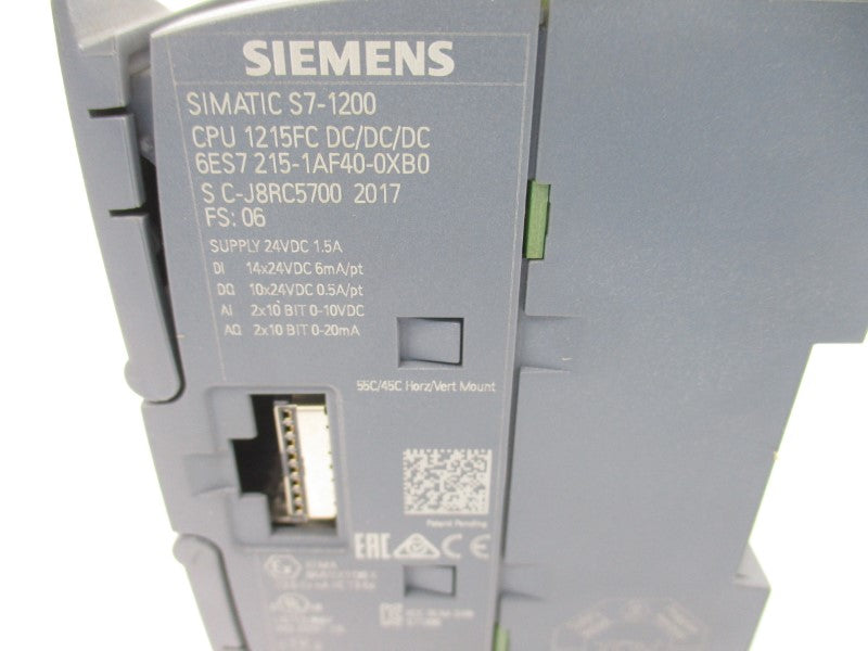 SIEMENS 6ES7215-1AF40-0XB0 24VDC 1.5A NSNP