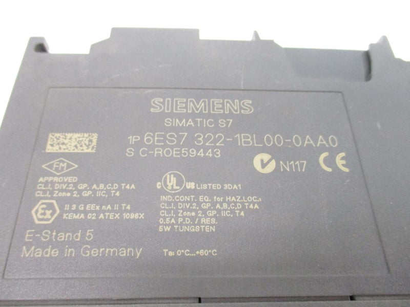 SIEMENS 6ES7322-1BL00-0AA0 (AS PICTURED) NSNP