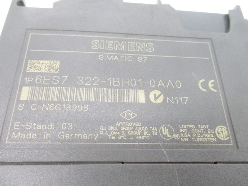 SIEMENS 6ES7322-1BH01-0AA0 (AS PICTURED) UNMP