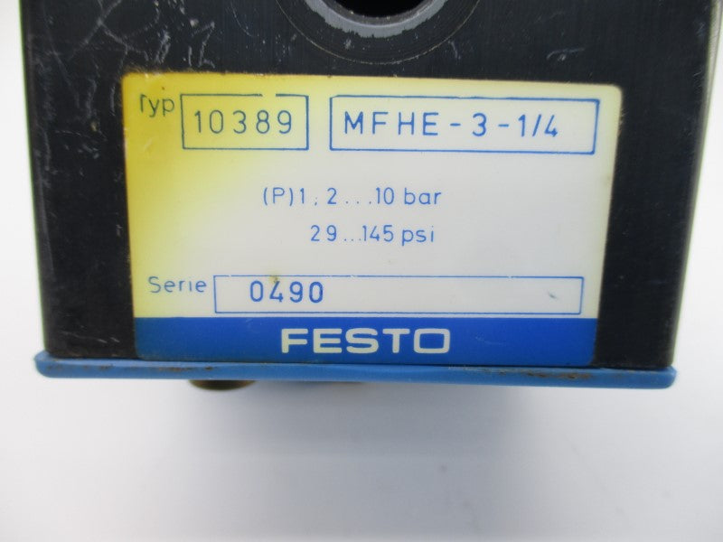 FESTO MFHE-3-1/4 10389 29-145PSI UNMP