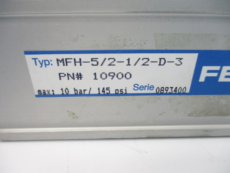 FESTO MFH-5/2-1/2-D-3 10900 145PSI NSNP
