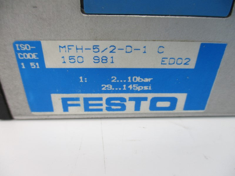 FESTO MFH-5/2-D-1-C 150981 29-145PSI NSNP