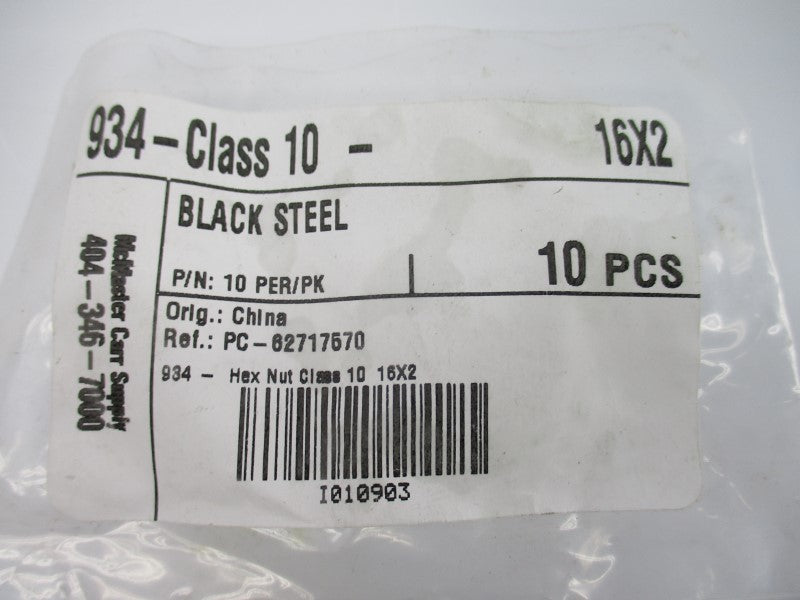 MCMASTER 934-CLASS10-16X2 (PKG OF 10) NSMP