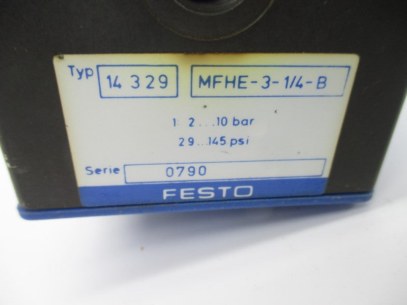 FESTO MFHE-3-1/4-B 14329 29-145PSI UNMP