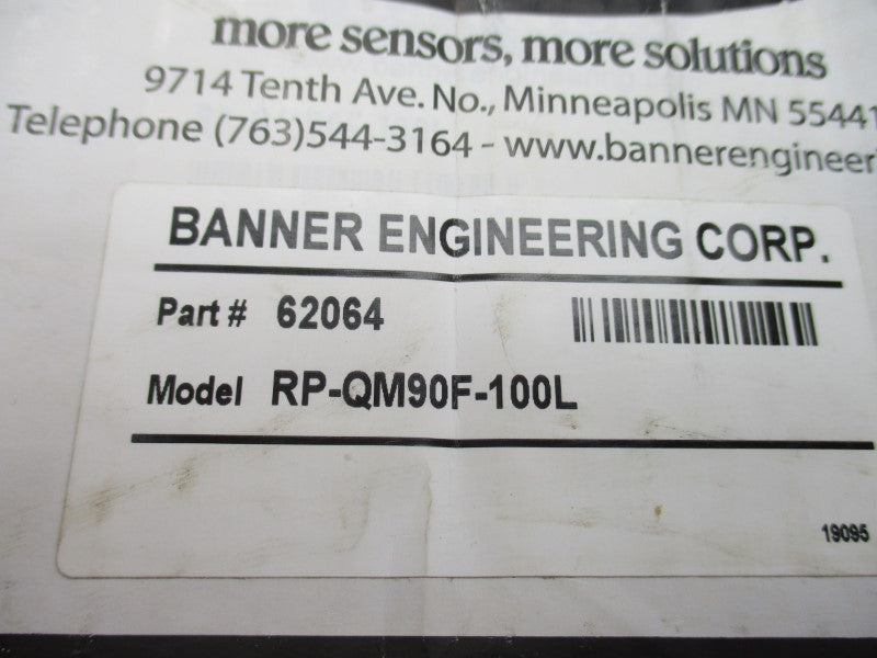 BANNER ENGINEERING RP-QM90F-100L 62064 500V 10A NSMP