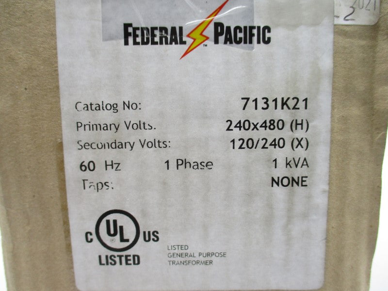 FEDERAL PACIFIC 7131K21 240/480V 4.2/2.1A (AS PICTURED) NSMP