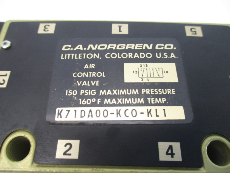 NORGREN K71DA00-KC0-KL1 150PSI NSNP