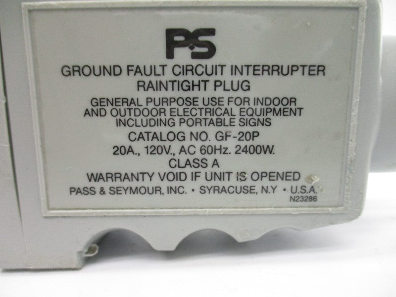PASS & SEYMOUR GF-20P 120VAC 20A UNMP