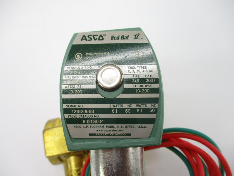 ASCO 8321G004 110/120V 10-200PSI 3/8" NSNP