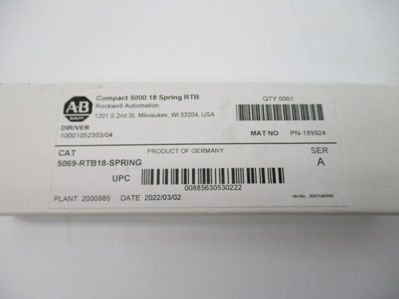 ALLEN BRADLEY 5069-RTB18-SPRING SER. A (WH) NSMP
