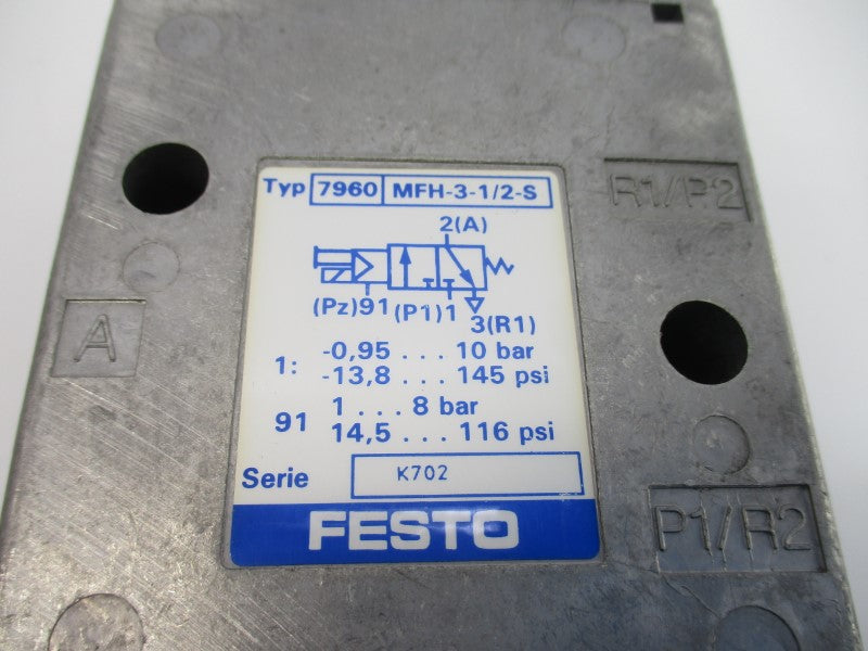 FESTO MFH-3-1/2-S 7960 14.5-116PSI NSNP