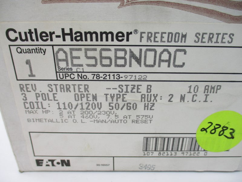 CUTLER HAMMER AE56BN0AC SER. C1 110/120V 10A NSMP