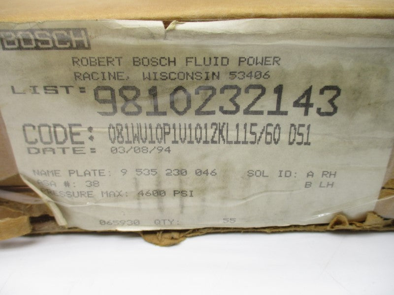 BOSCH 9810232143 110/115V 4600PSI NSMP