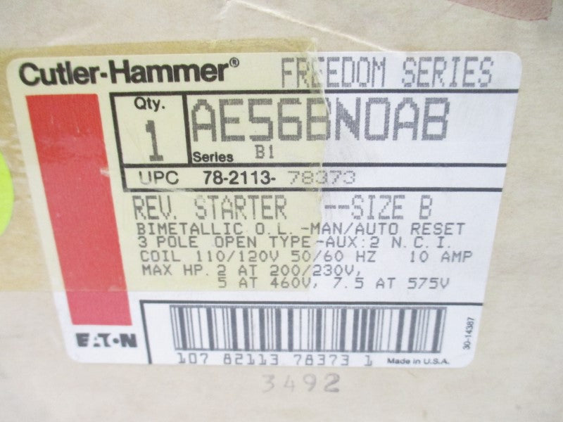 CUTLER HAMMER AE56BN0AB SER. B1 110/120V 10A NSMP