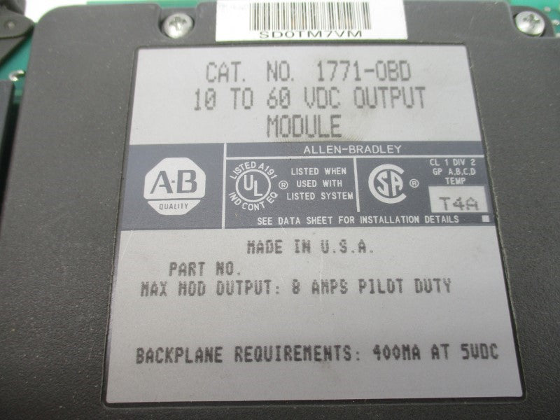 ALLEN BRADLEY 1771-OBD 10-60VDC 8A UNMP