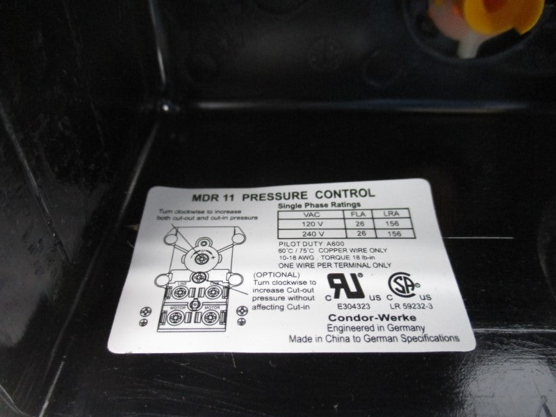 CONDOR MDR11/11EA 120/240VAC 26A 135/165PSI NSNP