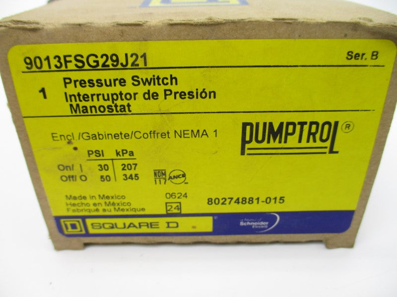 SQUARE D 9013FSG29J21 SER. B 115/230V 30/50PSI NSMP