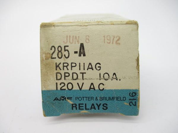 POTTER & BRUMFIELD KRP11AG 120VAC 10A NSMP